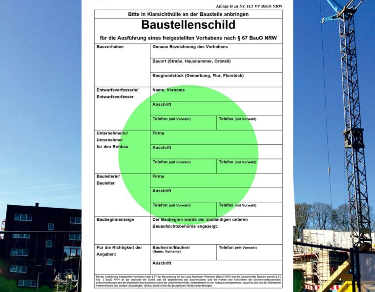 Baustellenschild NRW grüner Punkt