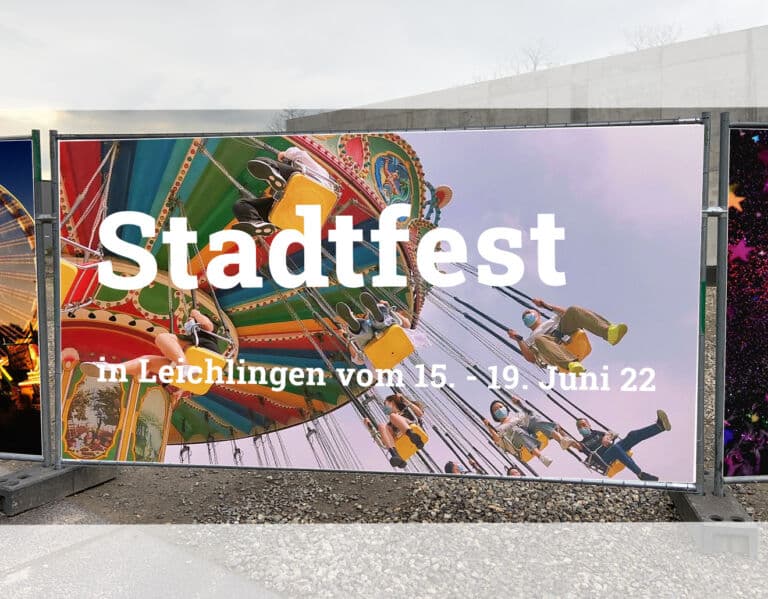 Bauzaunplanen Beispiel das-bauschild.com