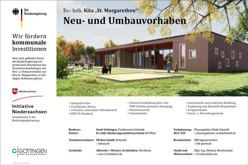 Bauschilddesign Beispiel