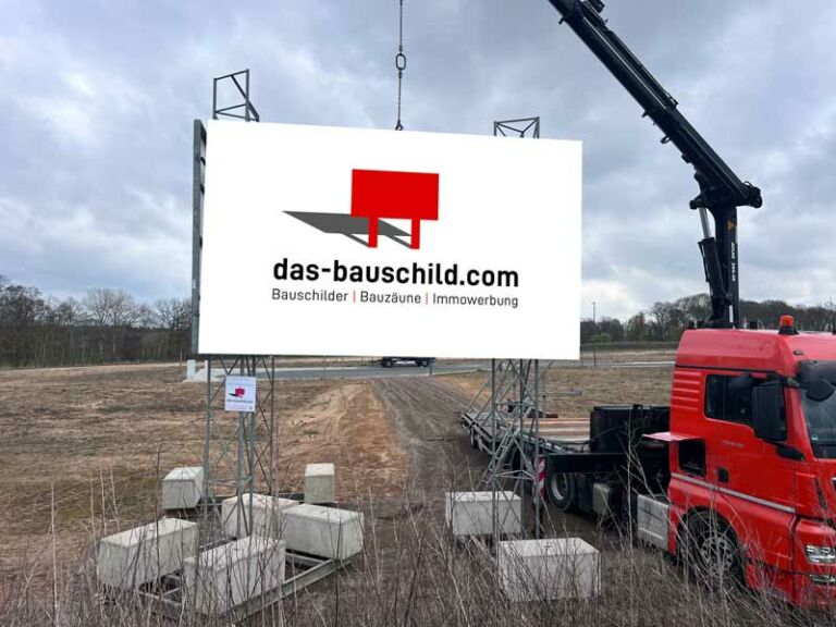Bauschild Montage