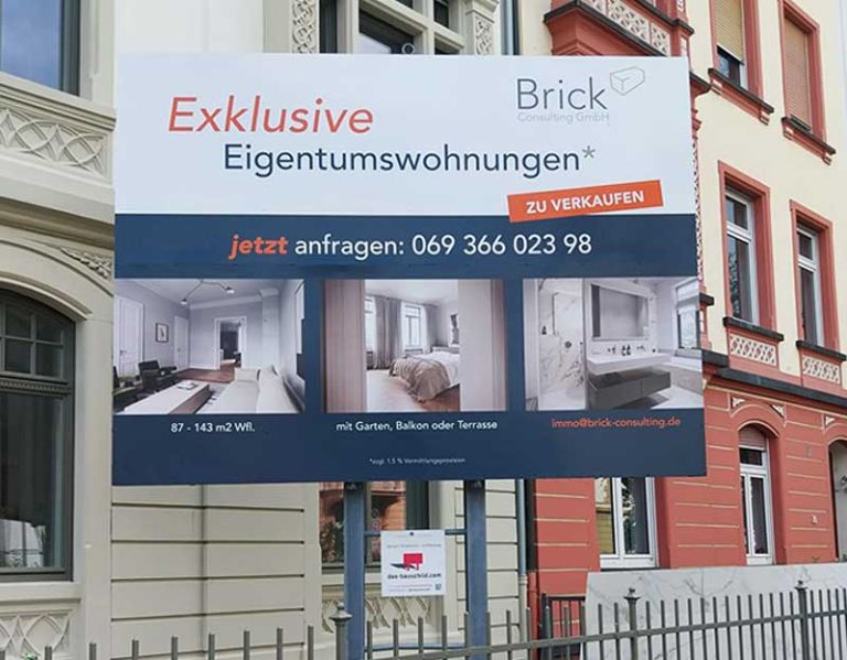 Bautafel / Bauschild / Immobilienwerbung Design-Beispiel