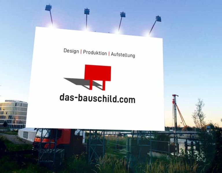 Bauschild mit Beleuchtung