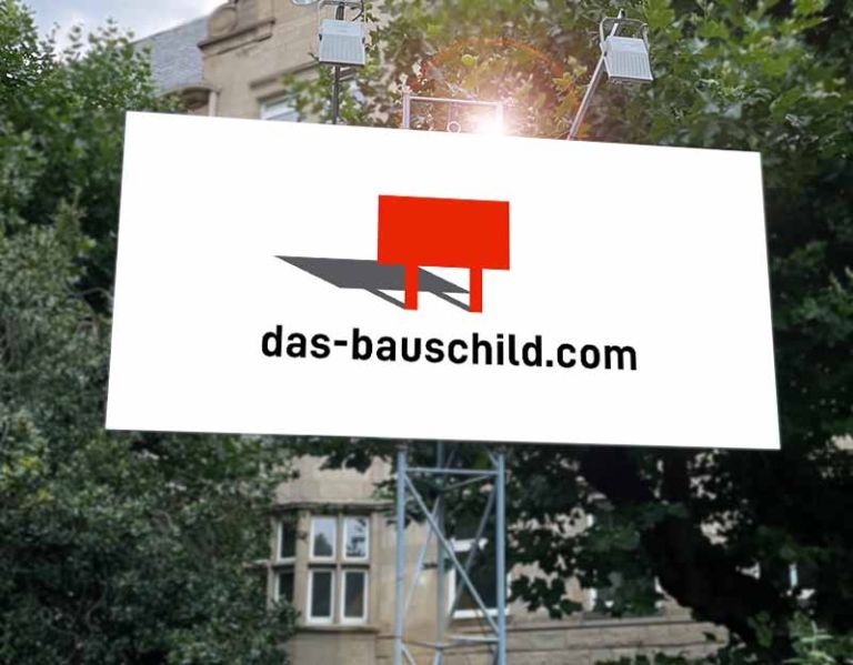Bauschild mit Beleuchtung