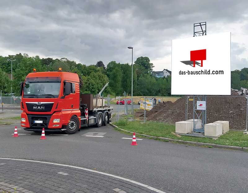 Bautafel mieten Lieferung bis zu Ihrer Baustelle