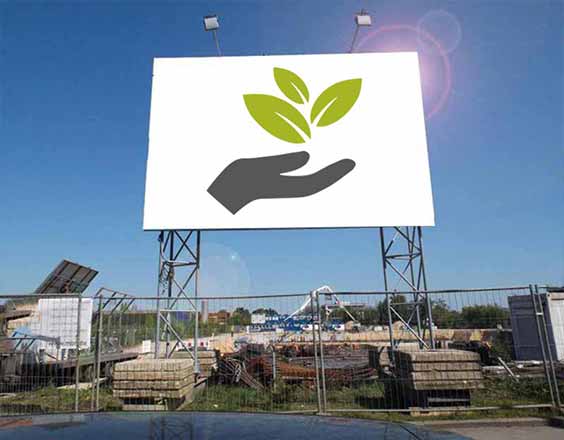 Bauschild umweltfreundlich durch Recyling der Tafeln ESG