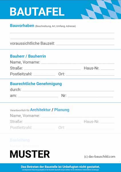 Baustellenschild Bayern