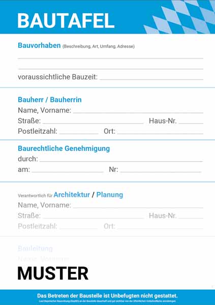 Bautafel-Bayern-Druck-Aludibond