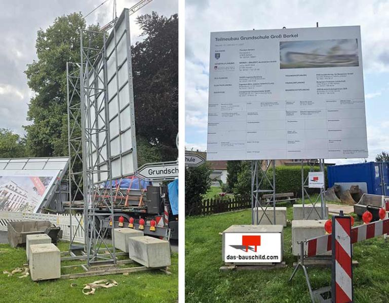 Baustellenschild Bauschild Vergleich